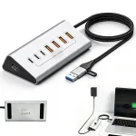 USB jagaja, 7 porti, USB 3.2, 10 Gb/s