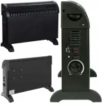 Elektriline konvektsioonsoojendi 750W/1250W/2000W, must, termostaadiga, 3 režiimi