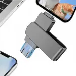 USB m&auml;lupulk 512GB, 4 pistikut: USB-C, USB, Micro-USB, iOS, metall