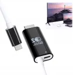 USB-C HDMI adapter, 2 m, 4K60 HDR, PD100W, kaasaskantav