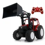 Puldiga juhitav traktor kallutatava haagisega, 1:16, punane