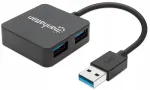 USB jagaja Manhattan, 4 pistikupesa, USB 3.0, mini, 4x USB-A