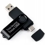 USB m&auml;lupulk 8 GB, USB-C, must, teie logoga