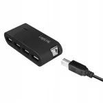 USB jagaja Logilink, 4 pesa, aktiivne, 5V/2A toide, 480 Mbit/s, must
