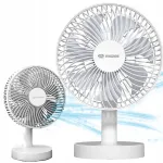 Kaasaskantav juhtmevaba ventilaator akuga, 4 kiirust, valge