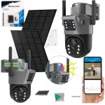 V&auml;line IP kaamera DUAL SOLAR 4G GSM, 6MP, p&ouml;&ouml;ratav, suumiga ja SIM-kaardi toega