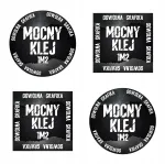 Iseliimuvad sildid teie logoga, erinevad kujundid, tugev liim, 1 m&sup2;