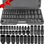 Pikenditega mutriv&otilde;tmete komplekt 1/2" 8-32 mm, 35 tk, Cr-Mo, kaasaskantavas kohvris