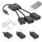 USB-C 3.1 jagaja, 2x USB, micro USB, OTG funktsioon, sobib Android tahvelarvutitele ja hiirtele
