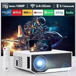 Bluetooth LED projektor, 20 000 luumenit, Full HD 1080p, 5G WiFi