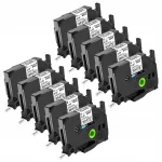 Kleeplindid Brother TZe-221, 9 mm x 8 m, valge, must kiri, 10 tk.