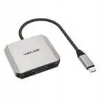 USB-C HDMI jagaja, 2 pesa, 4K@60Hz, 87W toide