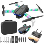 RC droon E99d Wifi kahe kaameraga, LED valgustusega, kahe laaditava akuga ja kohvriga