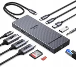 Dokiplaat kolmele monitorile, 2&times;HDMI, 4K DisplayPort, USB-C, 100 W PD