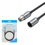 Mikrofoni kaabel Vention, XLR, 3 m, must, punutud