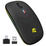 Juhtmevaba hiir HZD-WM, must/hall, Bluetooth, USB, laetav, vaikne