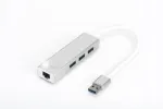 USB jaotur DIGITUS 3 pesa Gigabit LAN adapteriga, USB 3.0