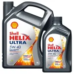 Mootori&otilde;li komplekt SHELL HELIX ULTRA 5L 5W40 diisel- ja bensiinimootoritele + v&otilde;tmehoidja kingituseks