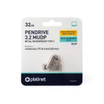 USB m&auml;lupulk PLATINET 32GB, USB-A 3.2 ja USB-C, metallist, veekindel [45970]
