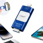USB m&auml;lupulk 128GB 4in1, USB-C, Lightning, Micro USB, tsingisulamist, adapteriga