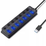 USB jagaja Hoppac, 1x USB 3.0, 6x USB 2.0