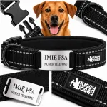 Koera kaelarihm nimega, must, helkuriga, HUGGY DOGGY, suurus M