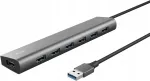 Trust Halyx USB jagaja, 7 &uuml;hendust, USB-A 3.2 kuni 5 Gb/s, alumiinium