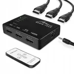 HDMI l&uuml;liti, 5 pesa, 4K, kaugjuhtimispuldiga, automaatne