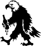 Autokleebis &bdquo;Fallen Eagle&ldquo; pudeliga, 18 x 16 cm, taustata