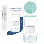 WESSPER Mint veefilter klaasist kann LED n&auml;idiku ja kassettiga, 3 l