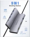 USB jagaja 9in1 HDMI, VGA, USB 2.0/3.0, SD, TF, USB-C, NEWMIGHT C921-E
