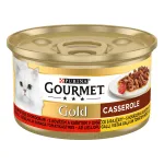 GOURMET Gold m&auml;rg kassitoit veise- ja kanalihaga tomatikastmes