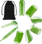 Gua Sha massaažikivide komplekt, 7 tk, seljale ja n&auml;ole, vaigust