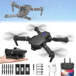 Kokkupandav 4K kahekaameraline droon 3 akuga, WiFi FPV lastele