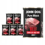 M&auml;rg koeratoit John Dog Pure Black Adult Mono Veiseliha 6x400g