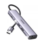 USB jagaja 3 USB 3.0 pordiga ja Ethernet RJ-45 adapteriga