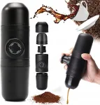 Kaasaskantav espresso kohvimasin, 80 ml, must, v&auml;litingimusteks