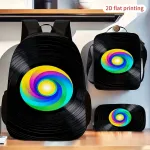 Retro stiilis vin&uuml;&uuml;lplaatide seljakoti ja k&auml;ekoti komplekt