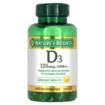 D3-vitamiin 125 &micro;g (5000 IU), 240 kapslit, Nature's Bounty