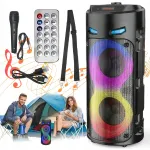Kaasaskantav Bluetooth-helik&otilde;lar mikrofoniga, LED RGB-valgustuse ja USB/TF-toega