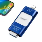 USB m&auml;lupulk 128GB, 4 liidest: USB 3.0, USB-C, Micro USB, sinine LED karbiga