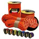 Peegeldav n&ouml;&ouml;r EDCX 4,4 mm Paracord 550, oranž, 50 m