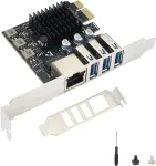 PCIe laienduskaart 3x USB 3.0 ja gigabit Ethernet RJ45