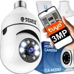Sise p&ouml;&ouml;rlev WiFi IP kaamera, E27 sokliga, 3MP, TUYA