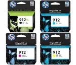 HP 912XL must 21,7 ml + 912 v&auml;rvilised tindikassetid komplekt, 4 tk