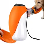 Veepudel koertele ja kassidele koos kausiga, 2-&uuml;hes, 680 ml, oranž