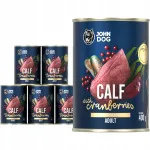 John Dog Berry Line koerakonservid vasikaliha ja j&otilde;hvikatega, 6 x 400 g