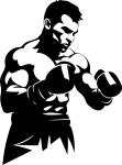 Taustata auto kleebis BOXER ATHLETE, 21 x 15,6 cm