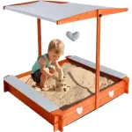 Laste 120 cm puidust liivakast katusega
