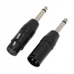 XLR adapter, 6,35 mm (1/4 tolli), must, 1 paar